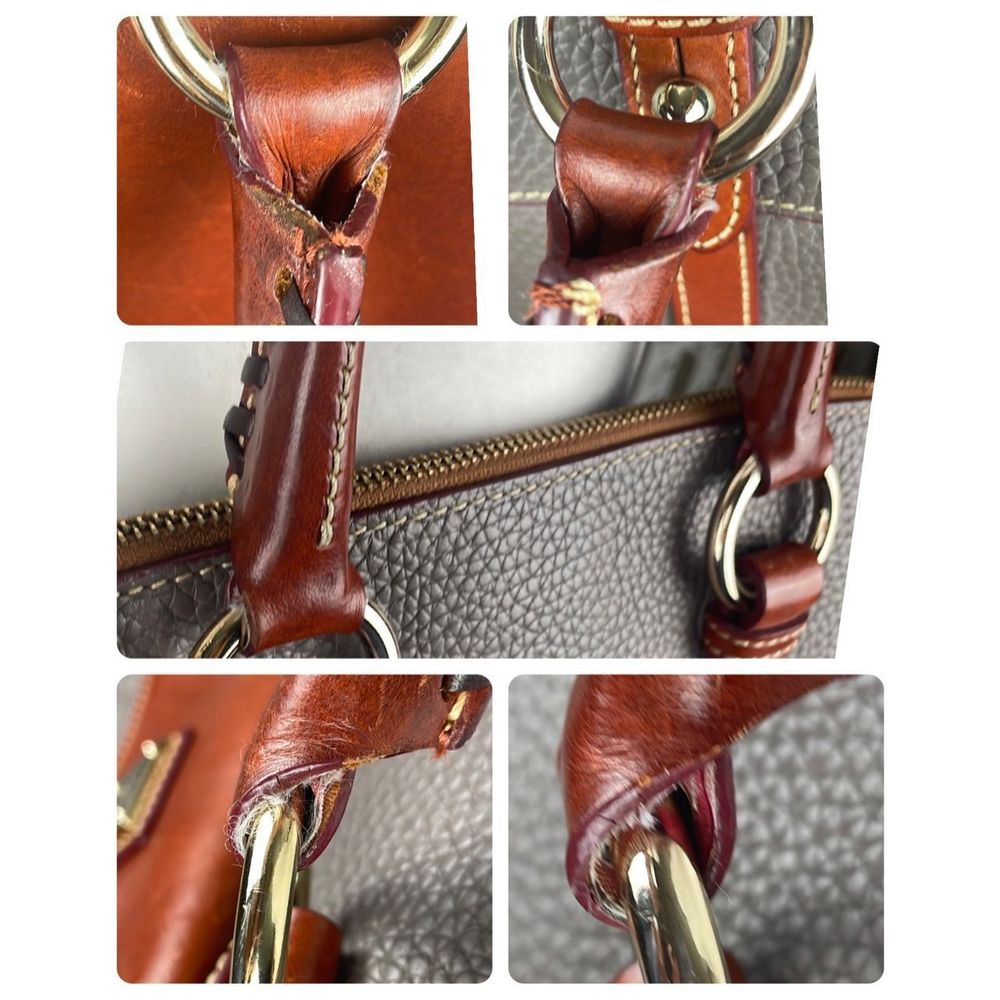 Dooney & Bourke Gray Satchel with Brown Trim - Picture 7 of 16